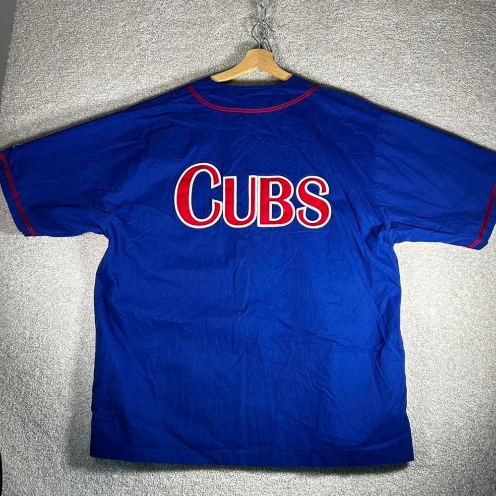 Vintage 90s Chicago cubs Russell athletic baseball jersey style windbreaker - Picture 2 of 8